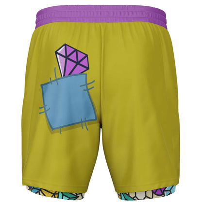 Dopey Men's Double Layer Pocket Shorts