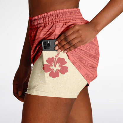 Hawaiian Princess Double Layer Pocket Shorts