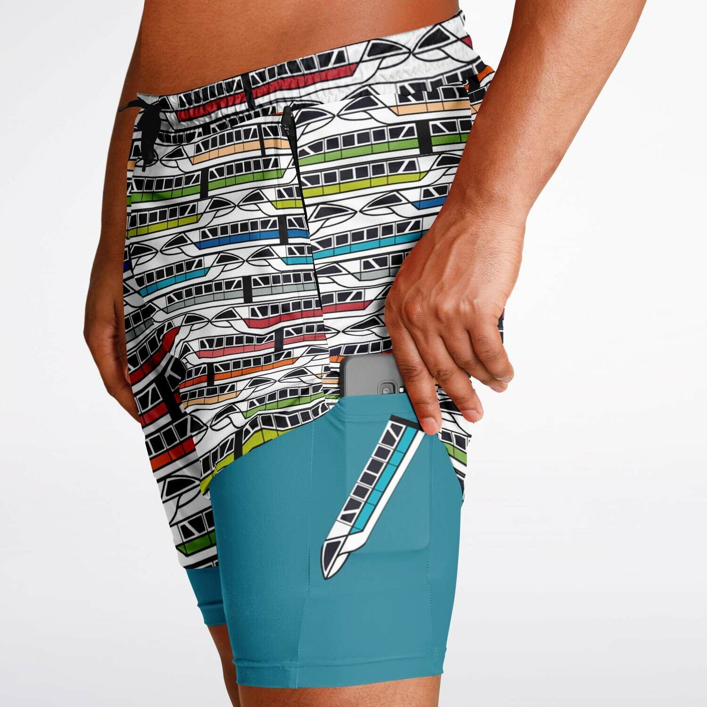 Monorail Collection Men's Double Layer Pocket Shorts