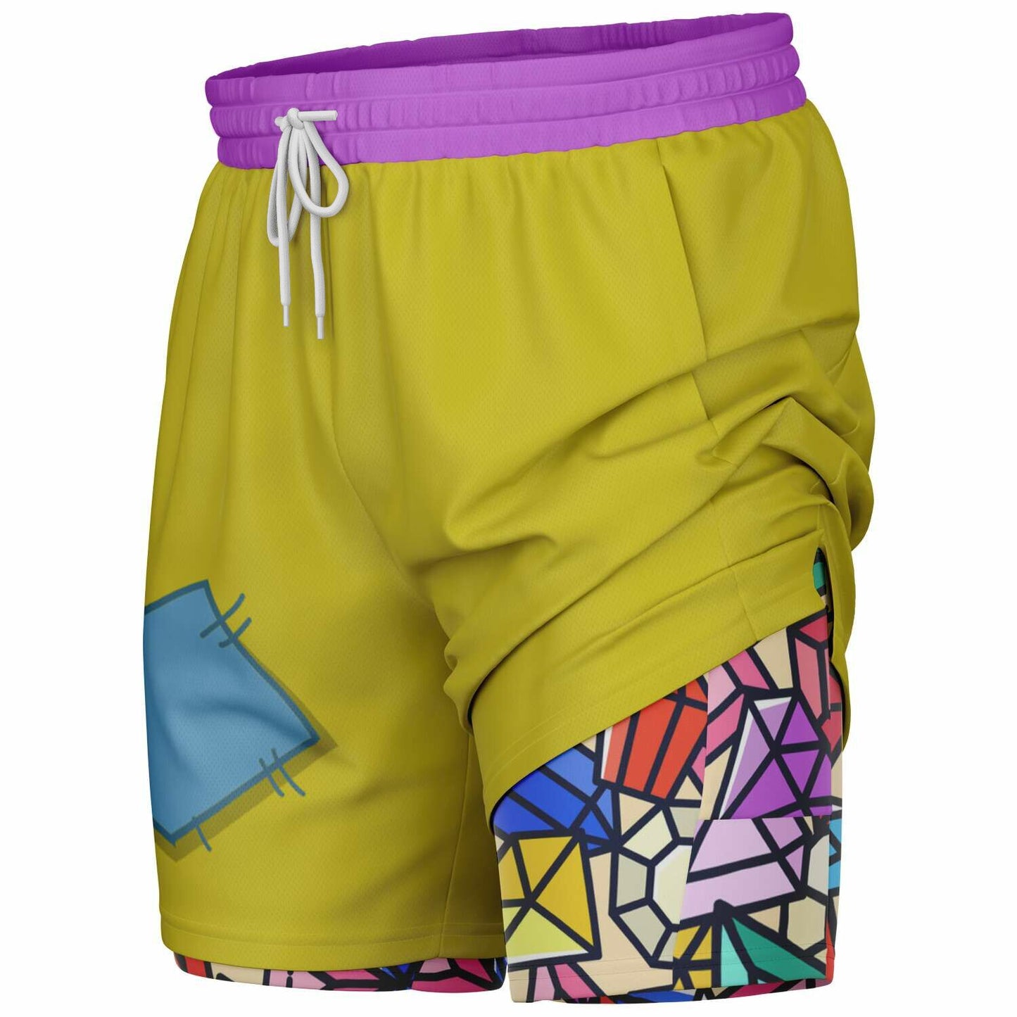 Dopey Men's Double Layer Pocket Shorts
