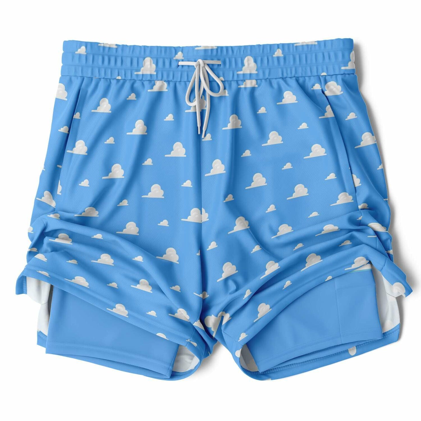 Toy Collection Cloud Wallpaper Men's Double Layer Pocket Shorts