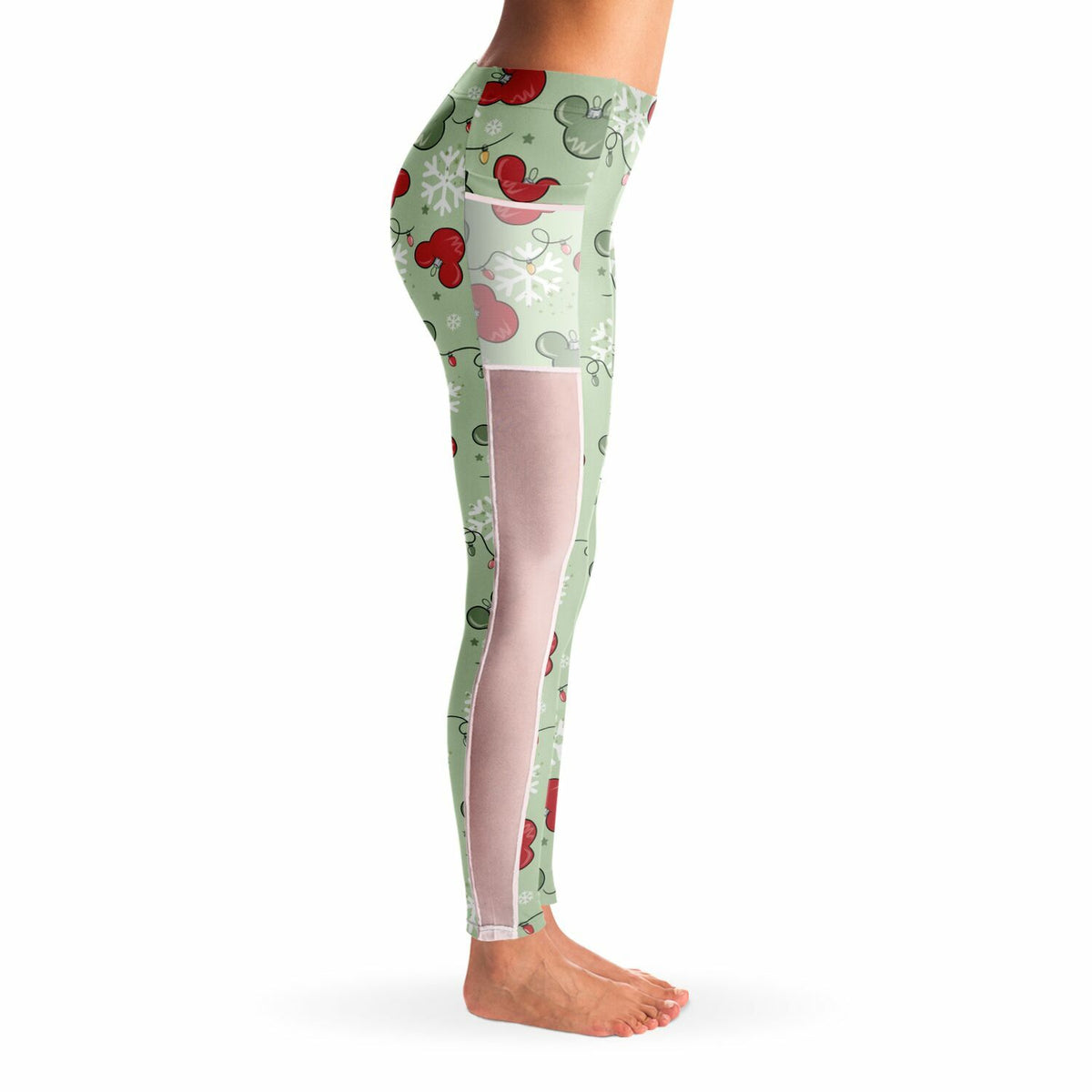 Christmas Lights Mesh Pocket Leggings