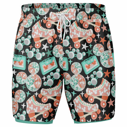 Disco Collection Dark Men's Double Layer Pocket Shorts