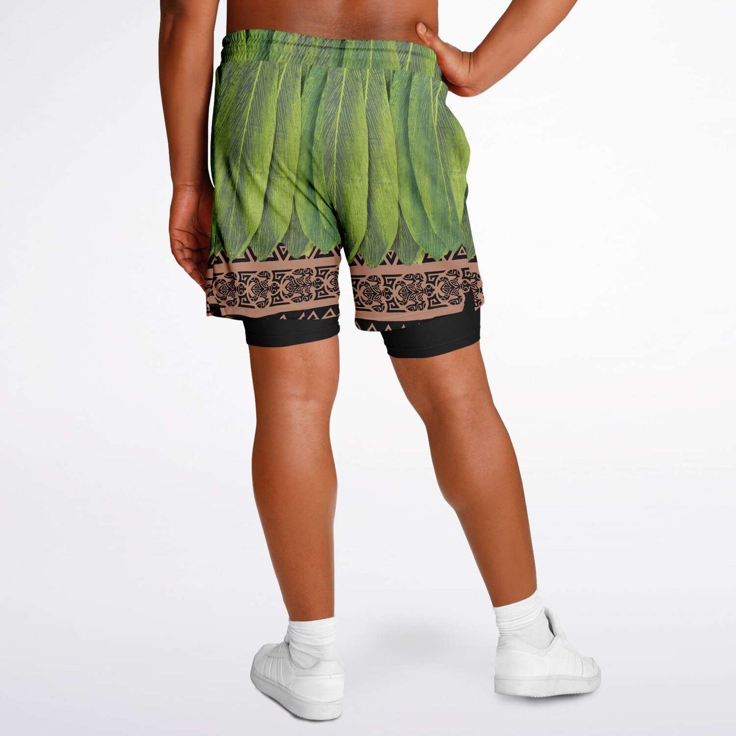 Hawaiian Tattoo Men's Double Layer Shorts