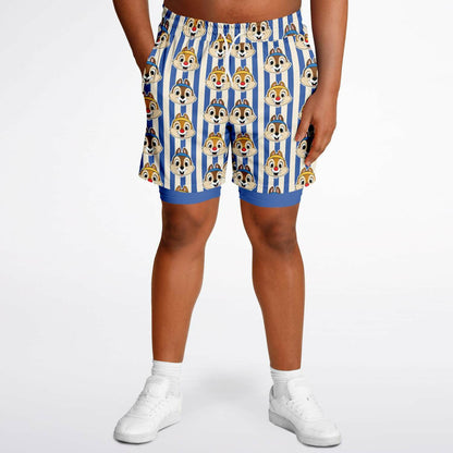Running Chipmunk Men's Double Layer Pocket Shorts