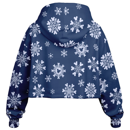 Snowflakes Cropped Hoodie