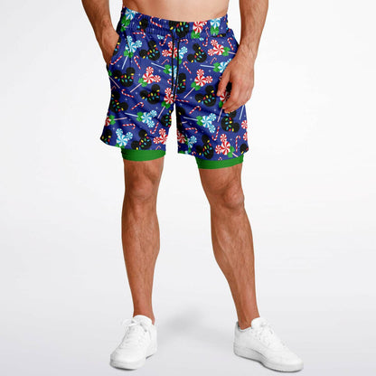 Peppermint Men's Double Layer Pocket Shorts