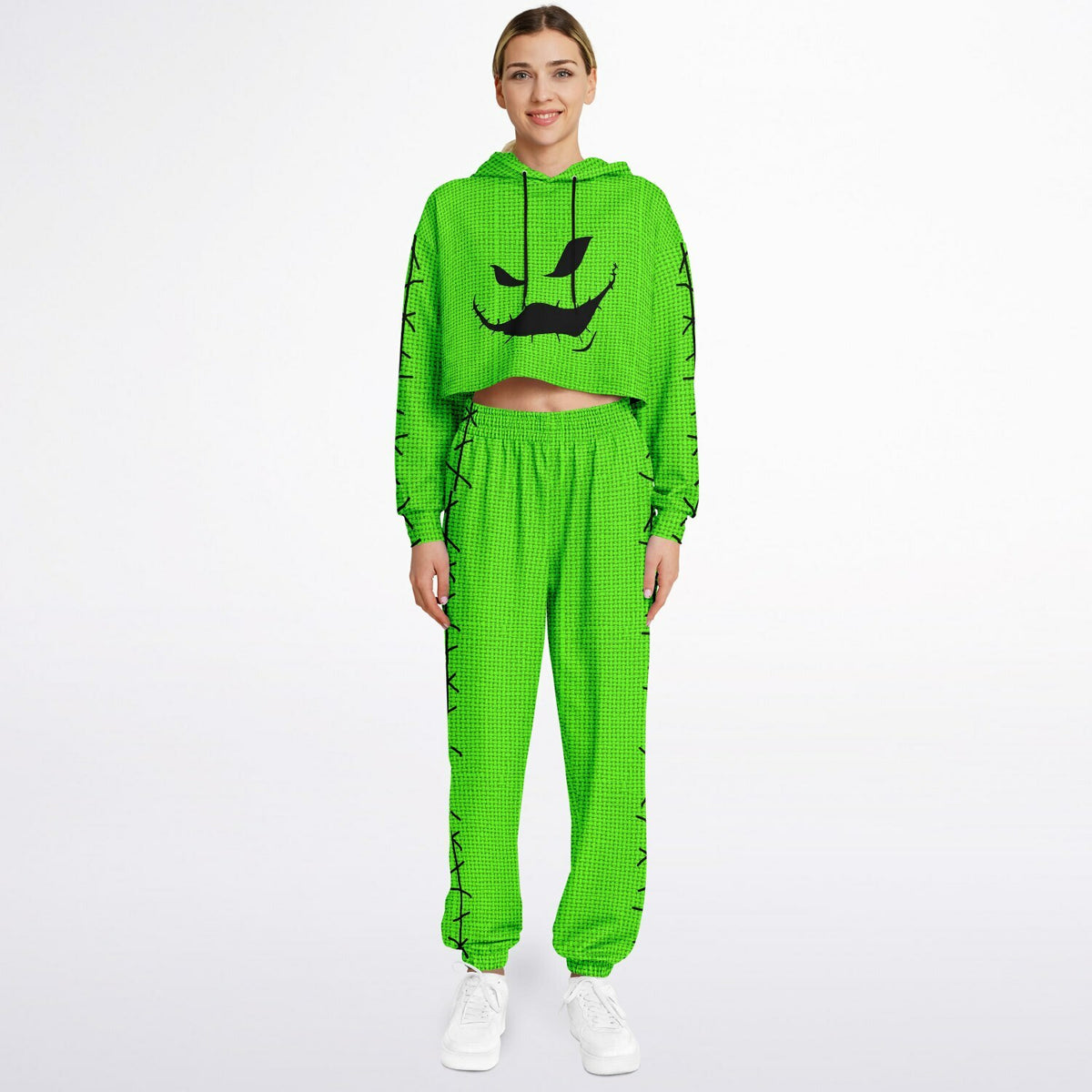 Green Boogyman Cropped Hoodie & Sweatpants
