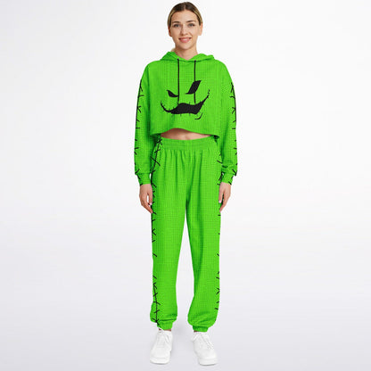 Green Boogyman Cropped Hoodie & Sweatpants