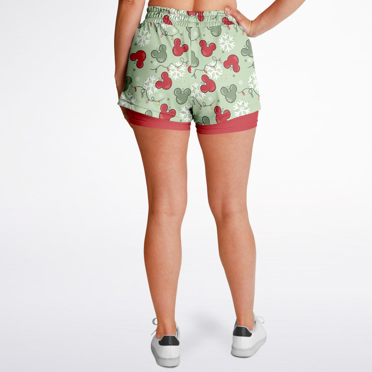 Christmas Lights Double Layer Pocket Shorts