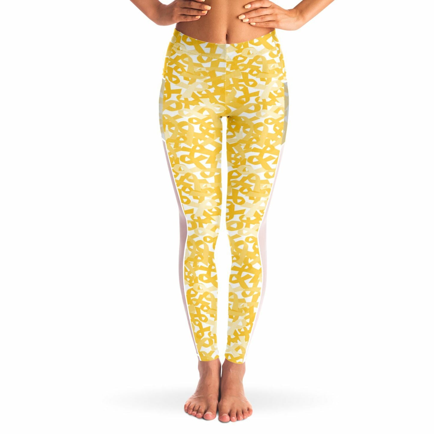 Gold Ribbon Mesh Pocket Legging