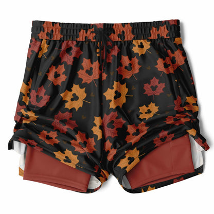 Leaf Collection Men's Double Layer Pocket Shorts - Dark