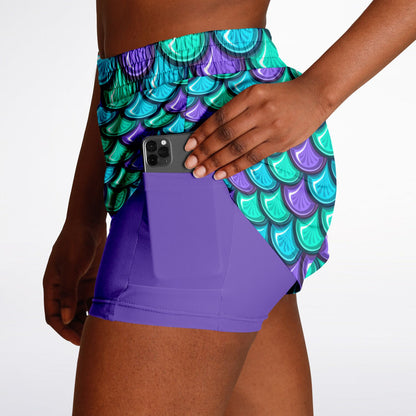 Mermaid Double Layer Pocket Shorts