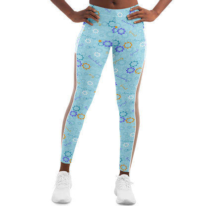 Blue Carousel Of Progress Mesh Leggings