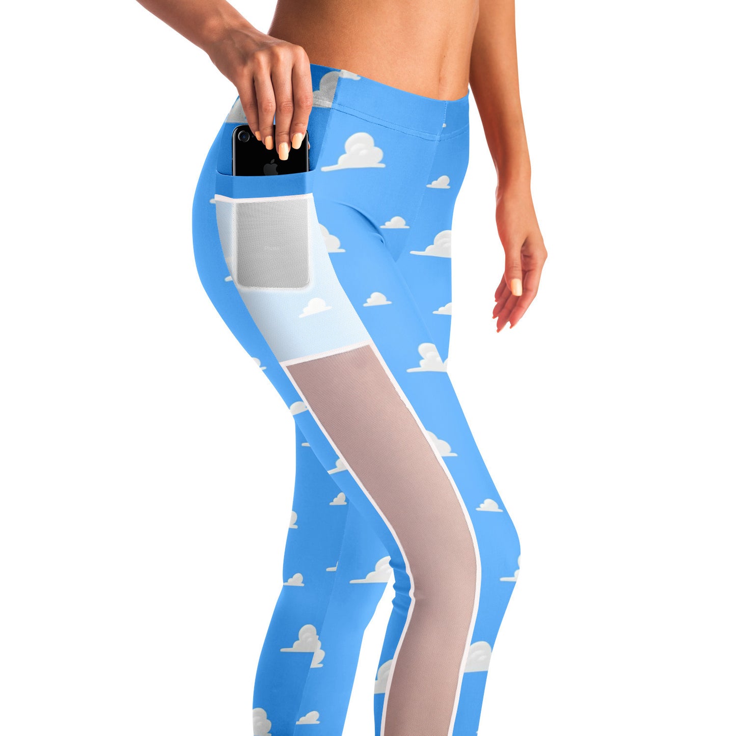 Bedroom Clouds Mesh Leggings