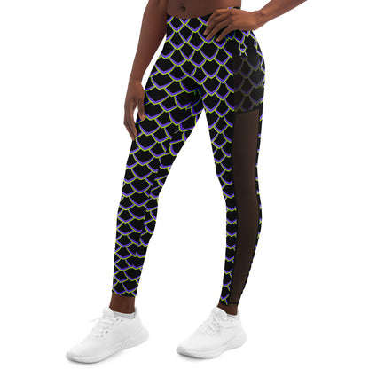 Dragon Scales Mesh Pocket Leggings