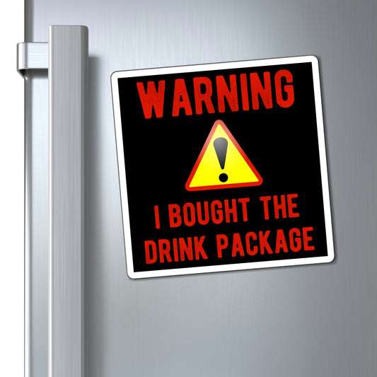 Warning! I Bought the Drink Package Cruise Door Magnet | Stateroom Door Magnet | Square Magnet