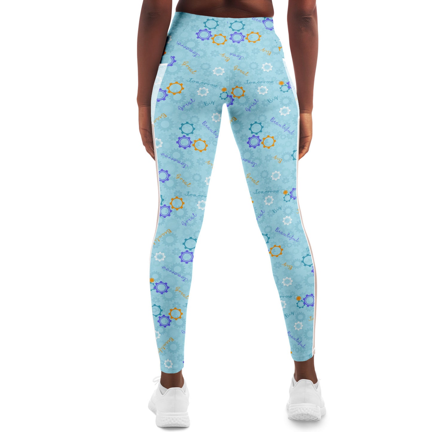 Blue Carousel Of Progress Mesh Leggings