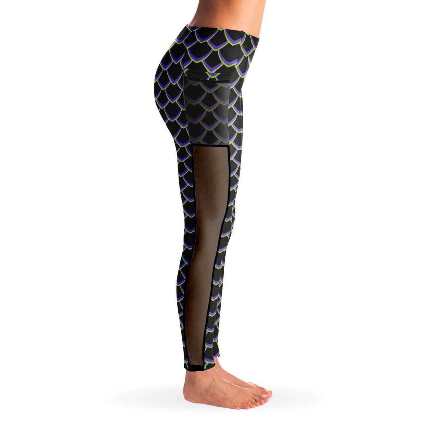 Dragon Scales Mesh Pocket Leggings