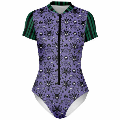 Haunted Wallpaper Short Sleeve Rash Guard