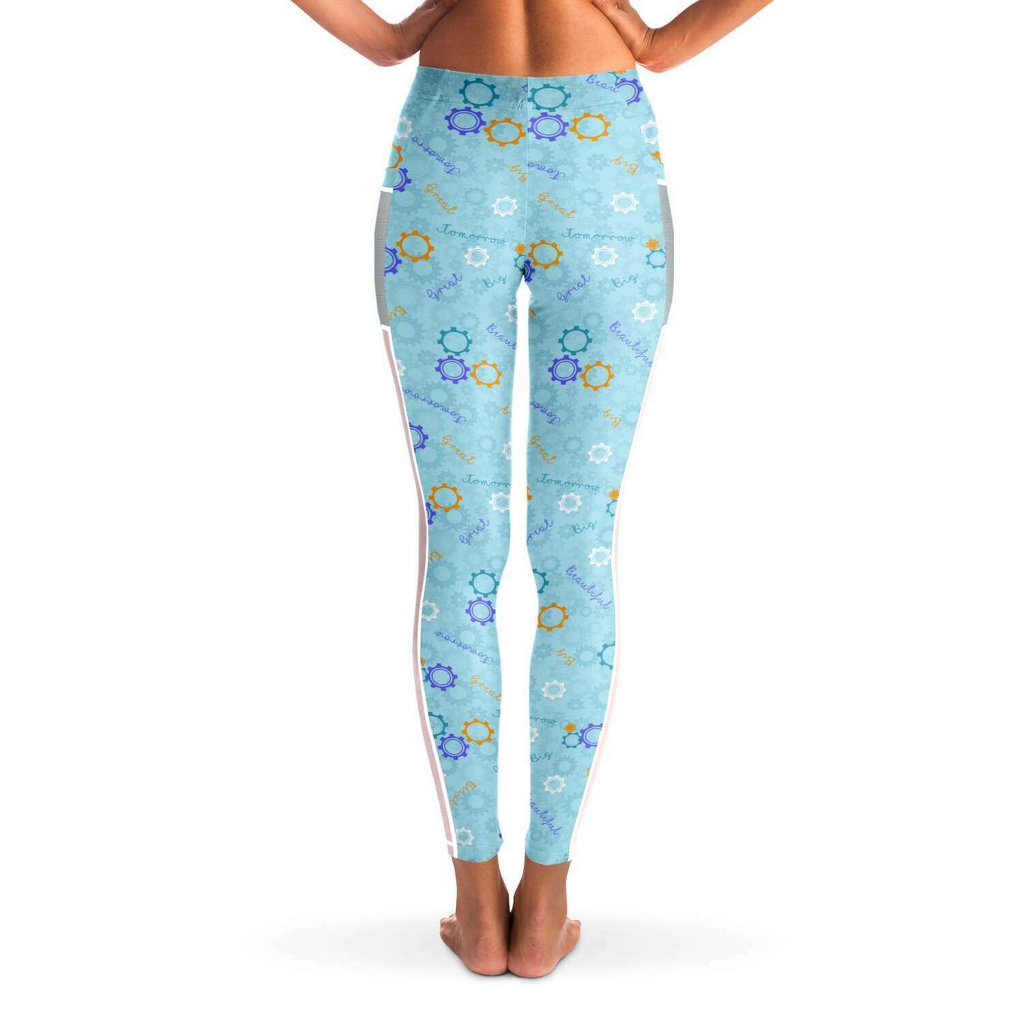 Blue Carousel Of Progress Mesh Leggings