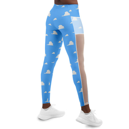 Bedroom Clouds Mesh Leggings