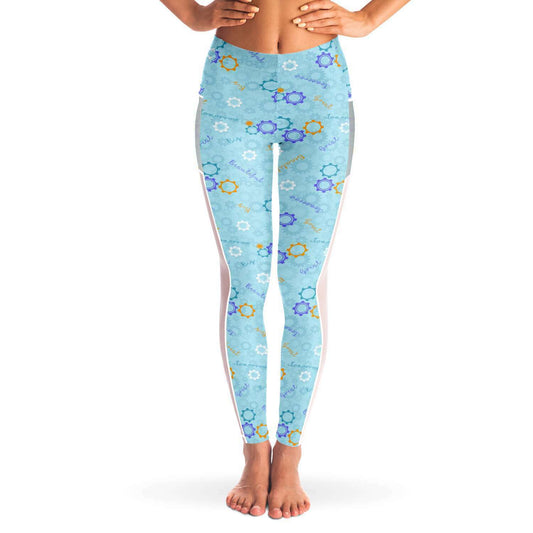 Blue Carousel Of Progress Mesh Leggings