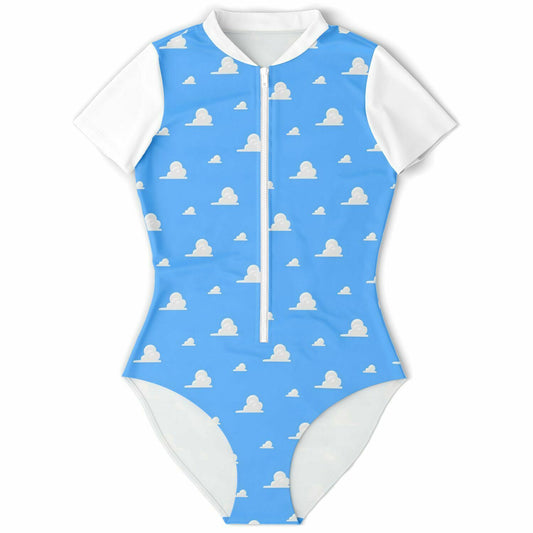 Bedroom Clouds Short Sleeve Rash Guard
