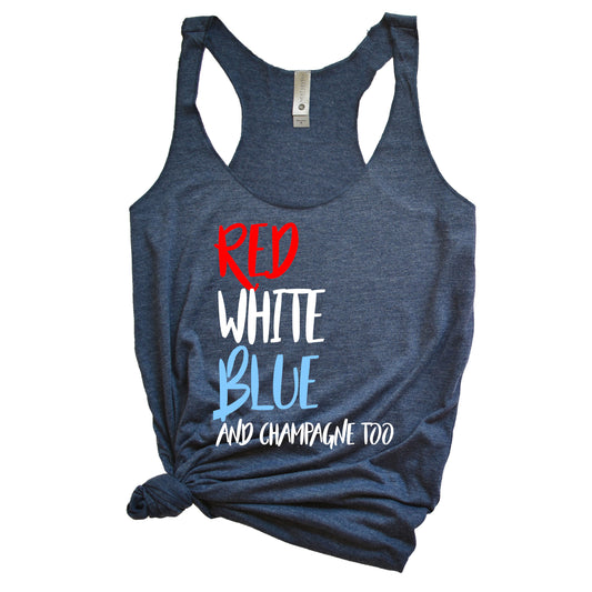 Red White Blue Champagne Too Tank