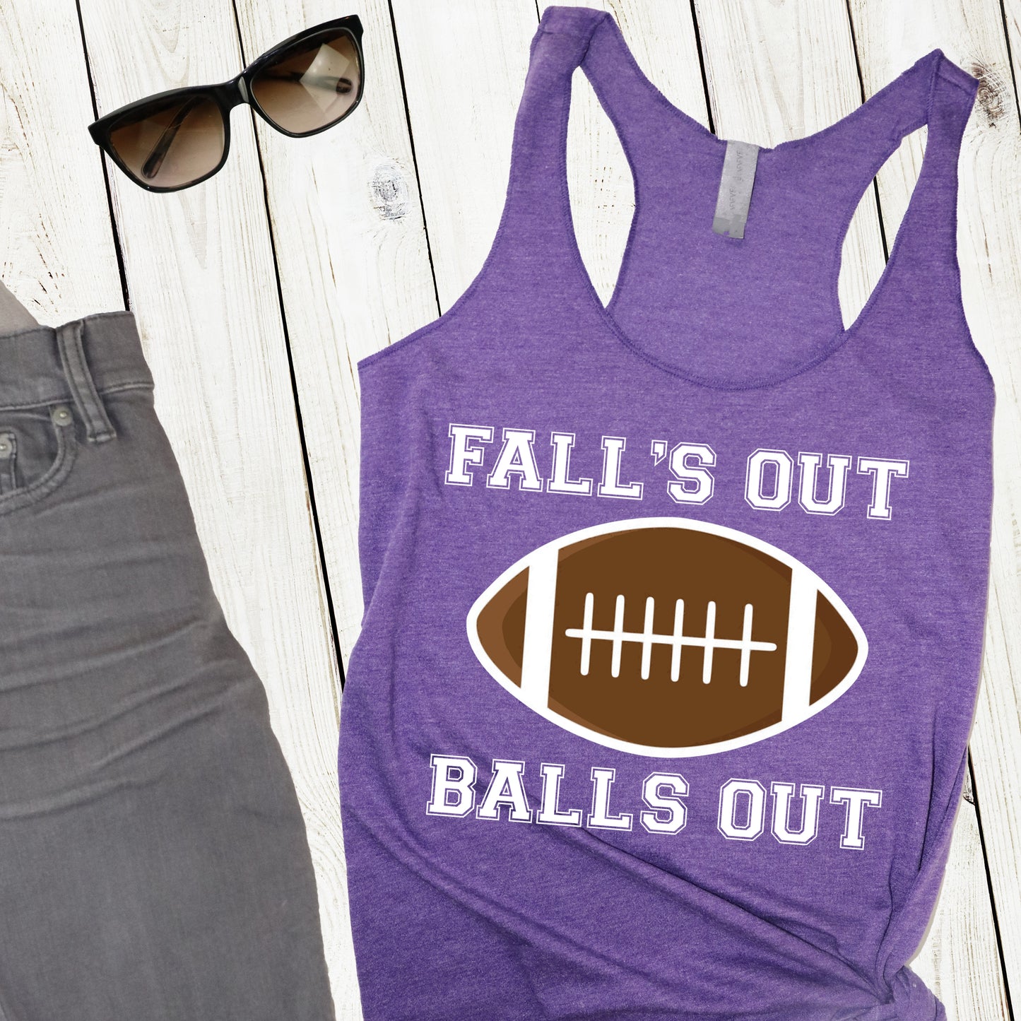 Fall's Out Balls Out Football Tank