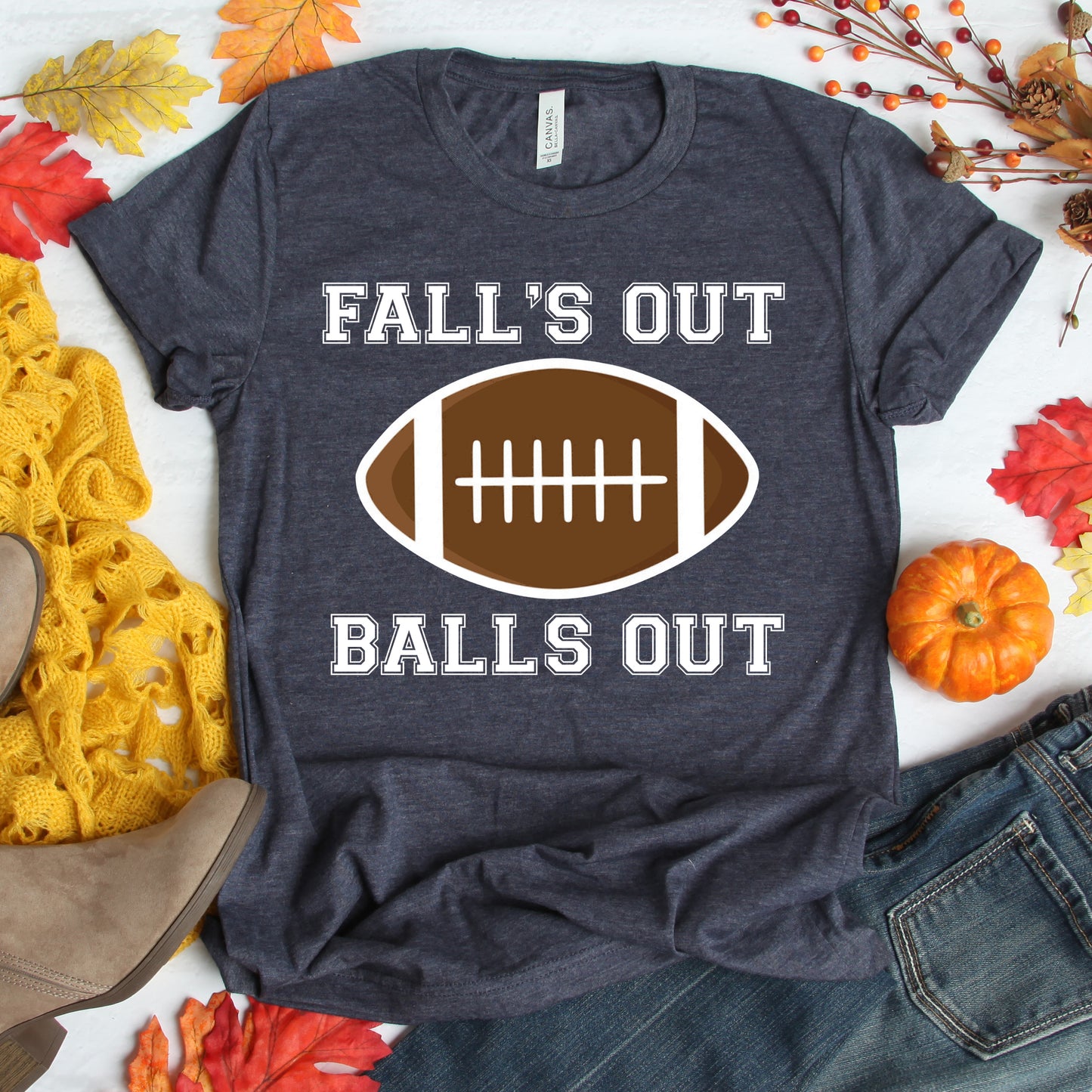 Fall's Out Balls Out Football T-Shirt