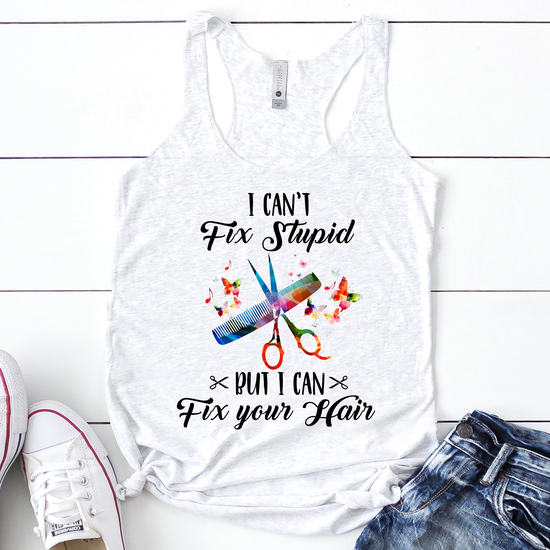 I Can't Fix Stupid Women's Racerback Tank - Flop The World Pop