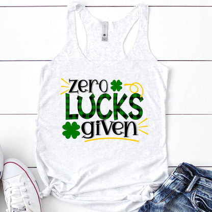 Zero Lucks Given Racerback Tank