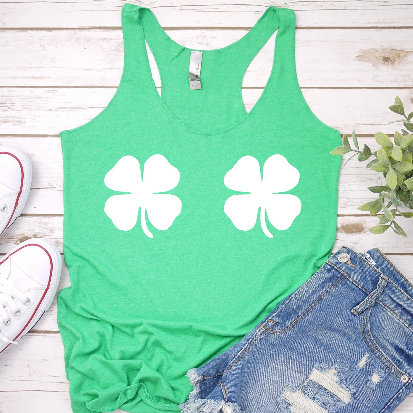 Shamrock Boobs Racerback Tank