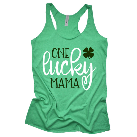 One Lucky Mama Racerback Tank