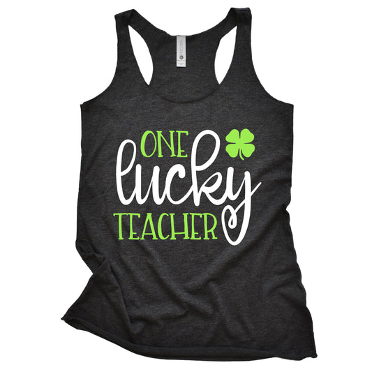 One Lucky Teacher Racerback Tank