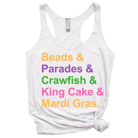 Mardi Gras Essentials Racerback Tank