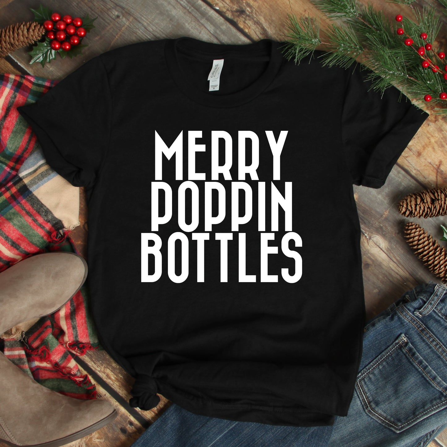 Merry Poppin Bottles Unisex T-Shirt - Flop The World Pop