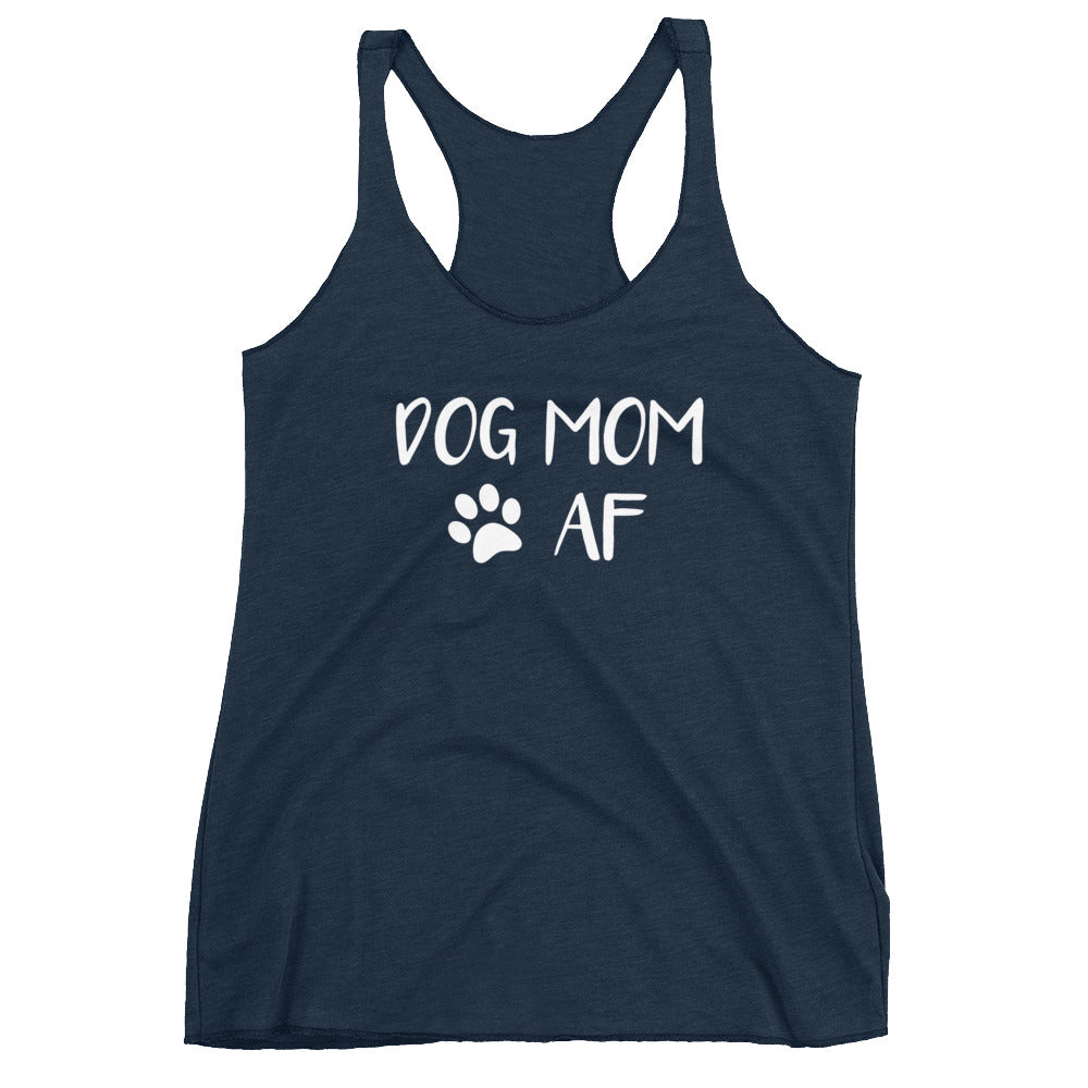 Dog Mom AF Women's Racerback Tank - Flop The World Pop