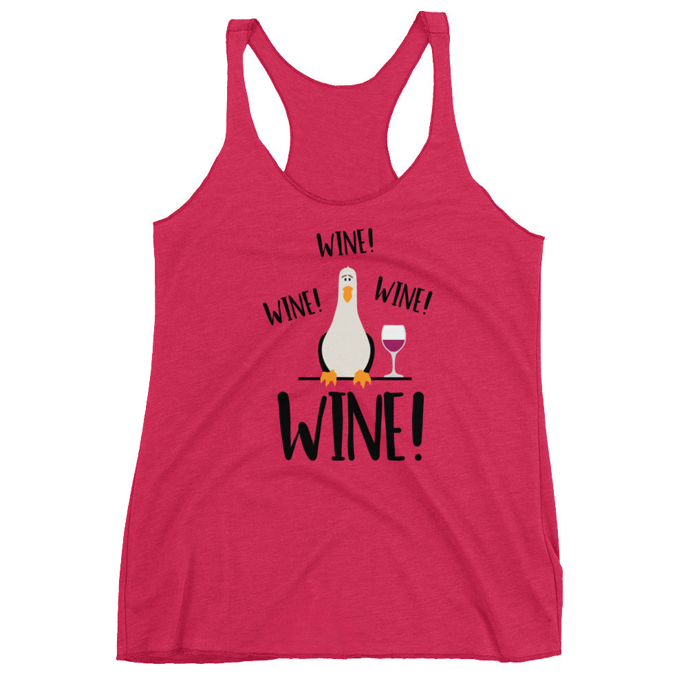 Wine! Wine! Wine! Seagull Women's Racerback Tank