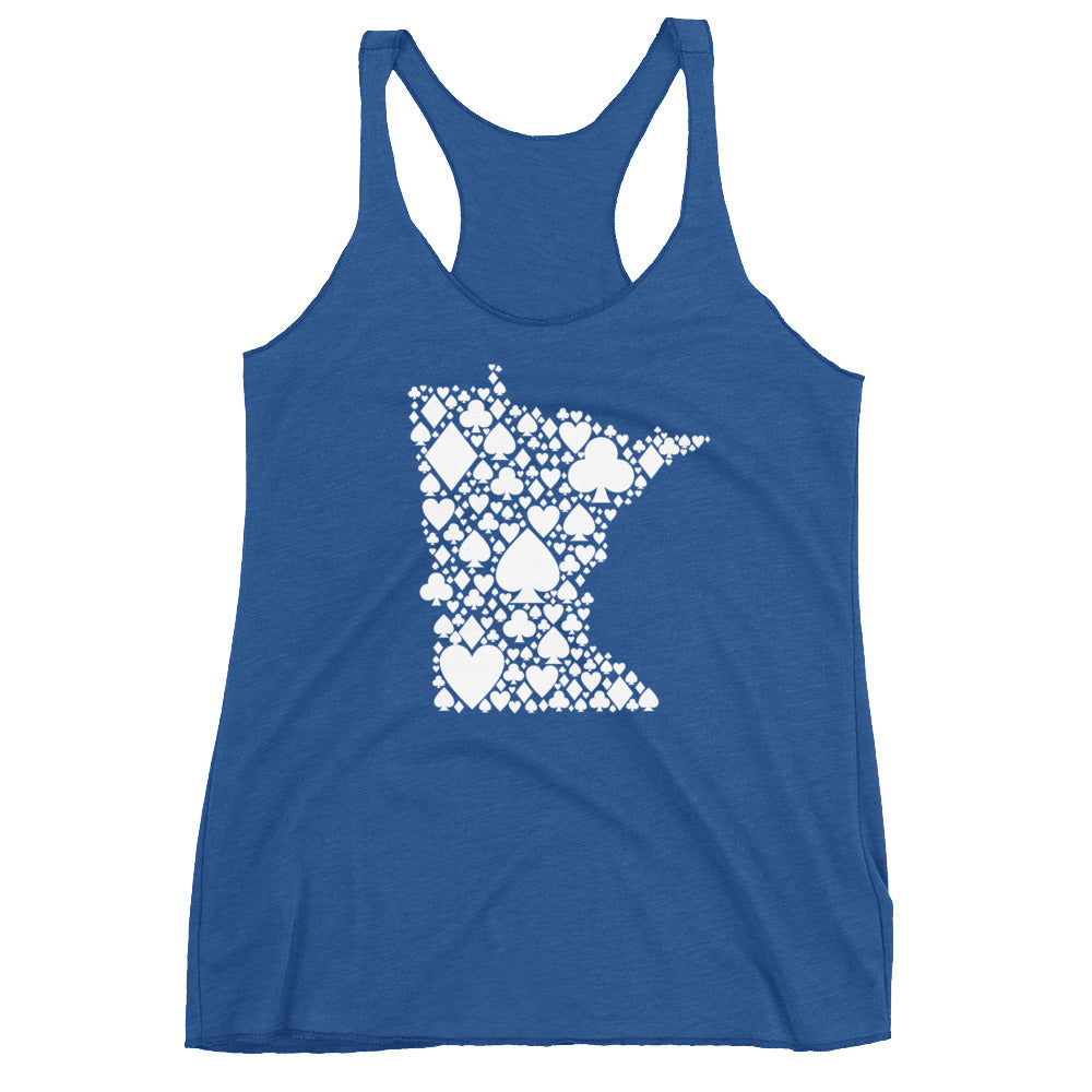 Minnesota Card Suits Women's Racerback Tank - Flop The World Pop