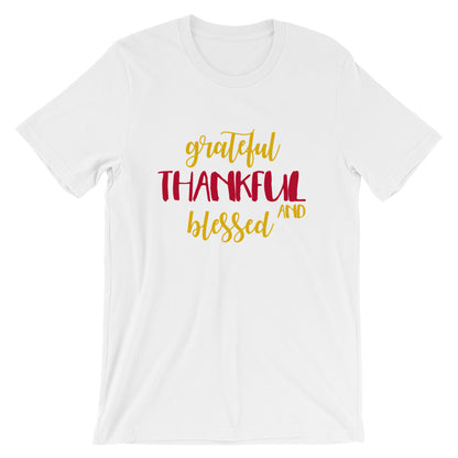 Grateful Thankful and Blessed Unisex T-Shirt - Flop The World Pop