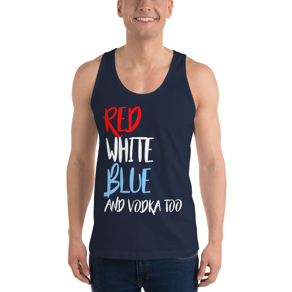 Red White Blue and Vodka Too Unisex Tank