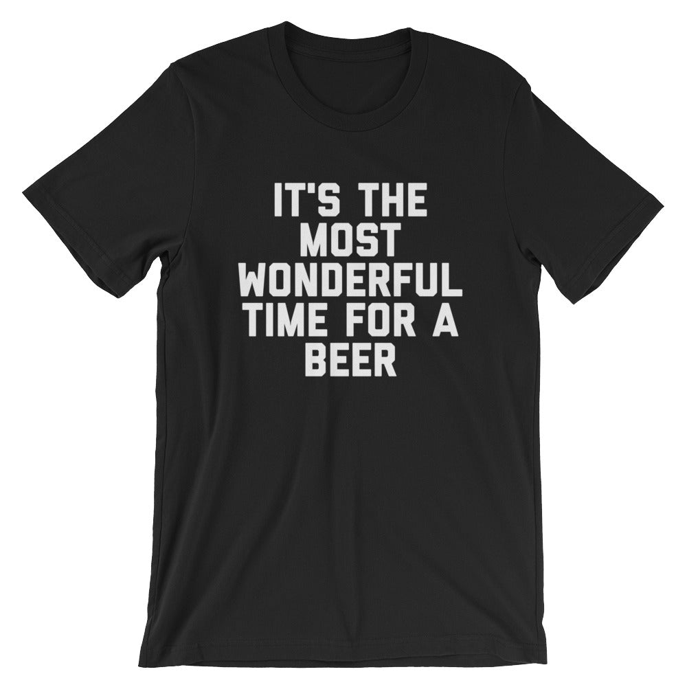 It's The Most Wonderful Time For A Beer Unisex T-Shirt - Flop The World Pop