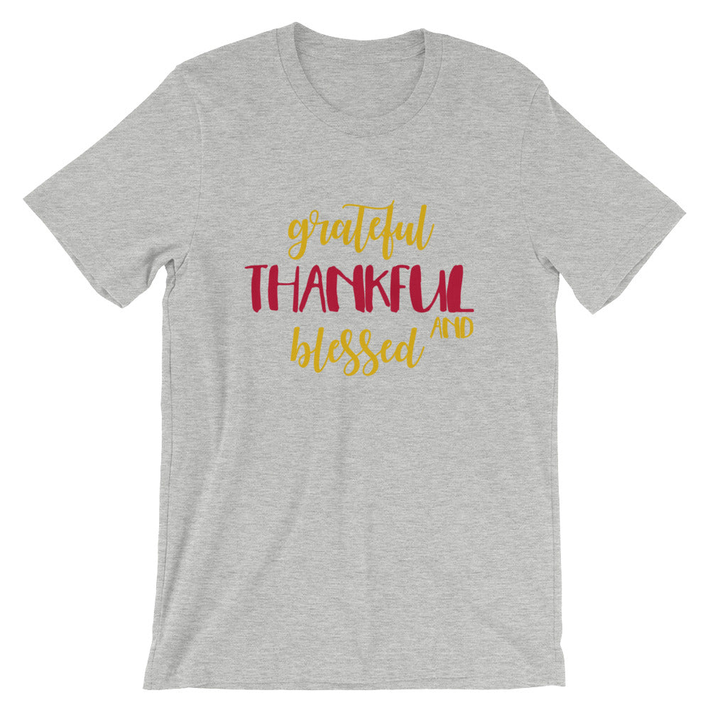 Grateful Thankful and Blessed Unisex T-Shirt - Flop The World Pop