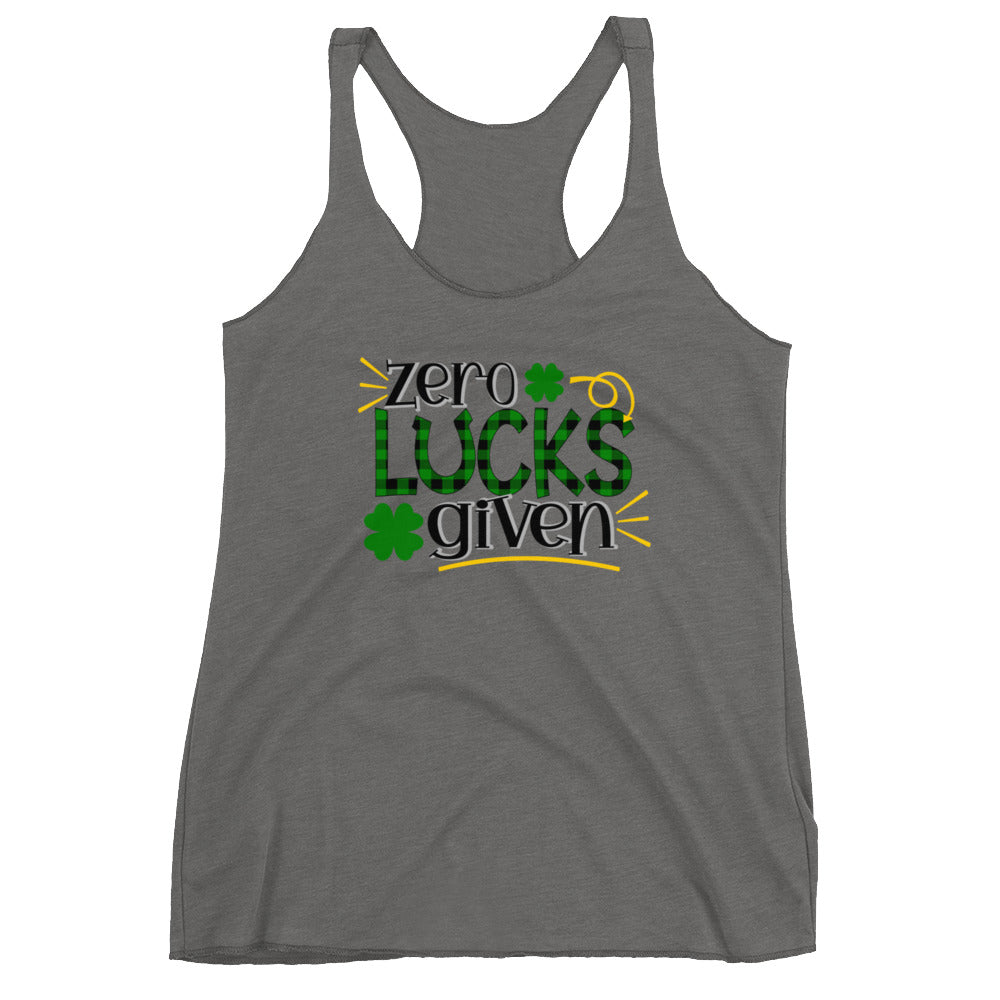 Zero Lucks Given Racerback Tank