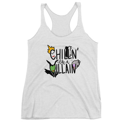 Chillin Like A Villian Women's Racerback Tank - Flop The World Pop