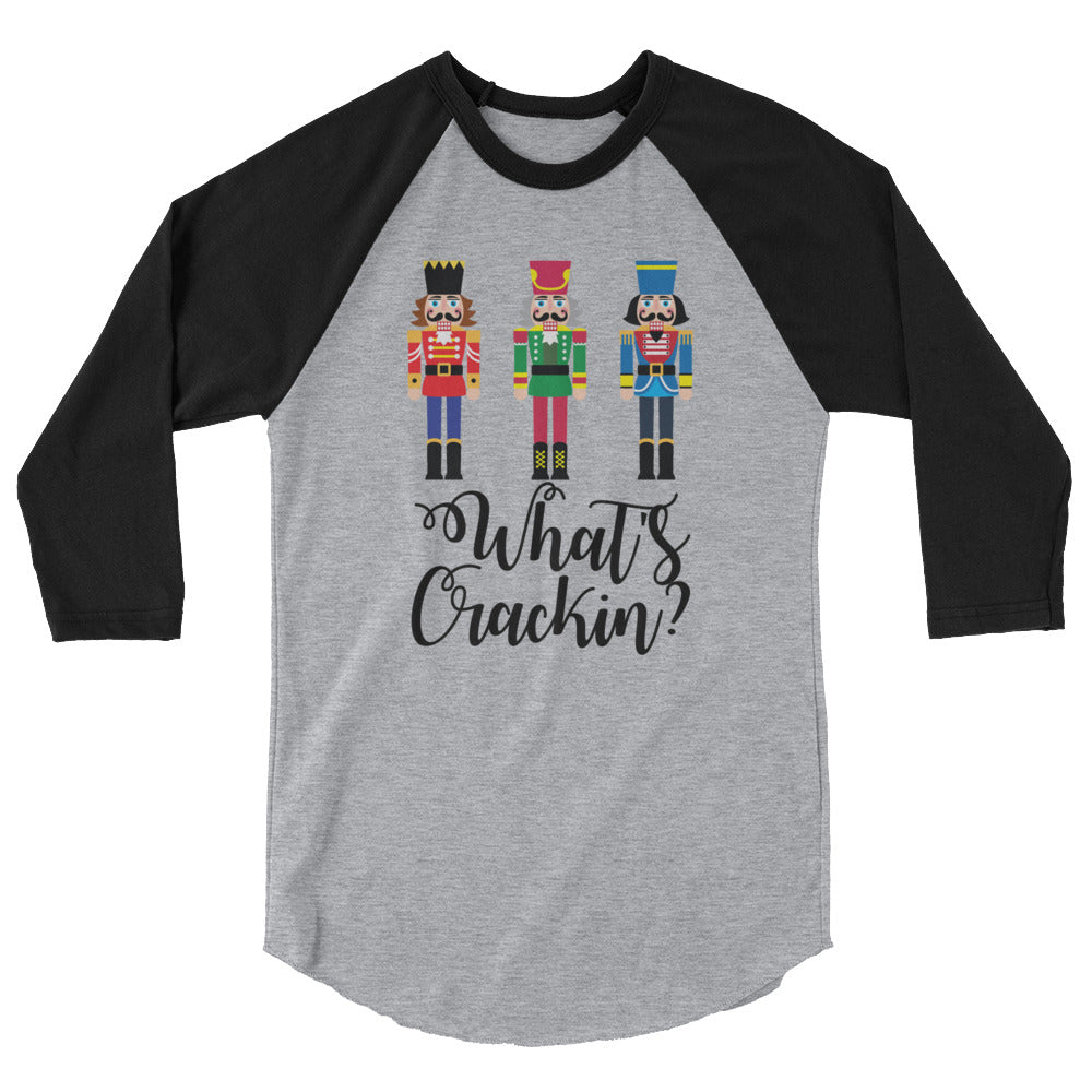 What's Crackin 3/4 sleeve raglan shirt