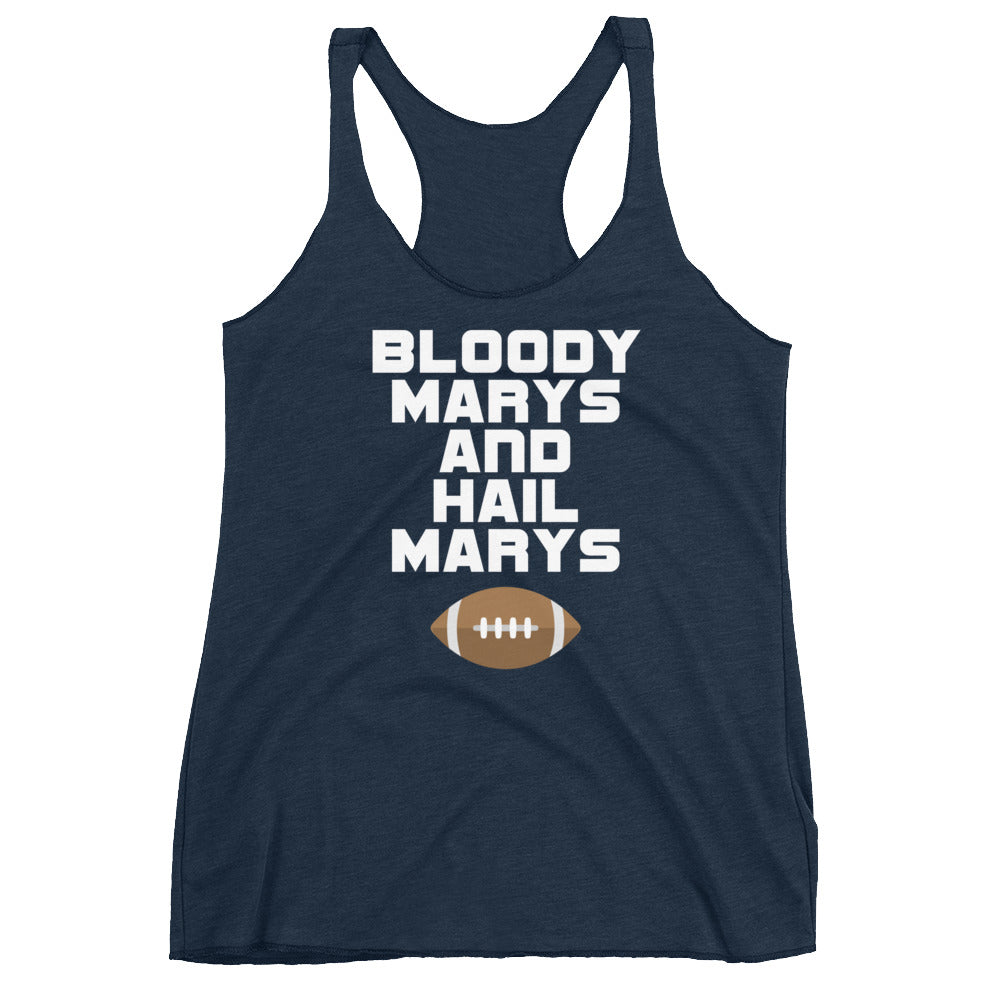 Bloody Marys and Hail Marys Women's Racerback Tank - Flop The World Pop