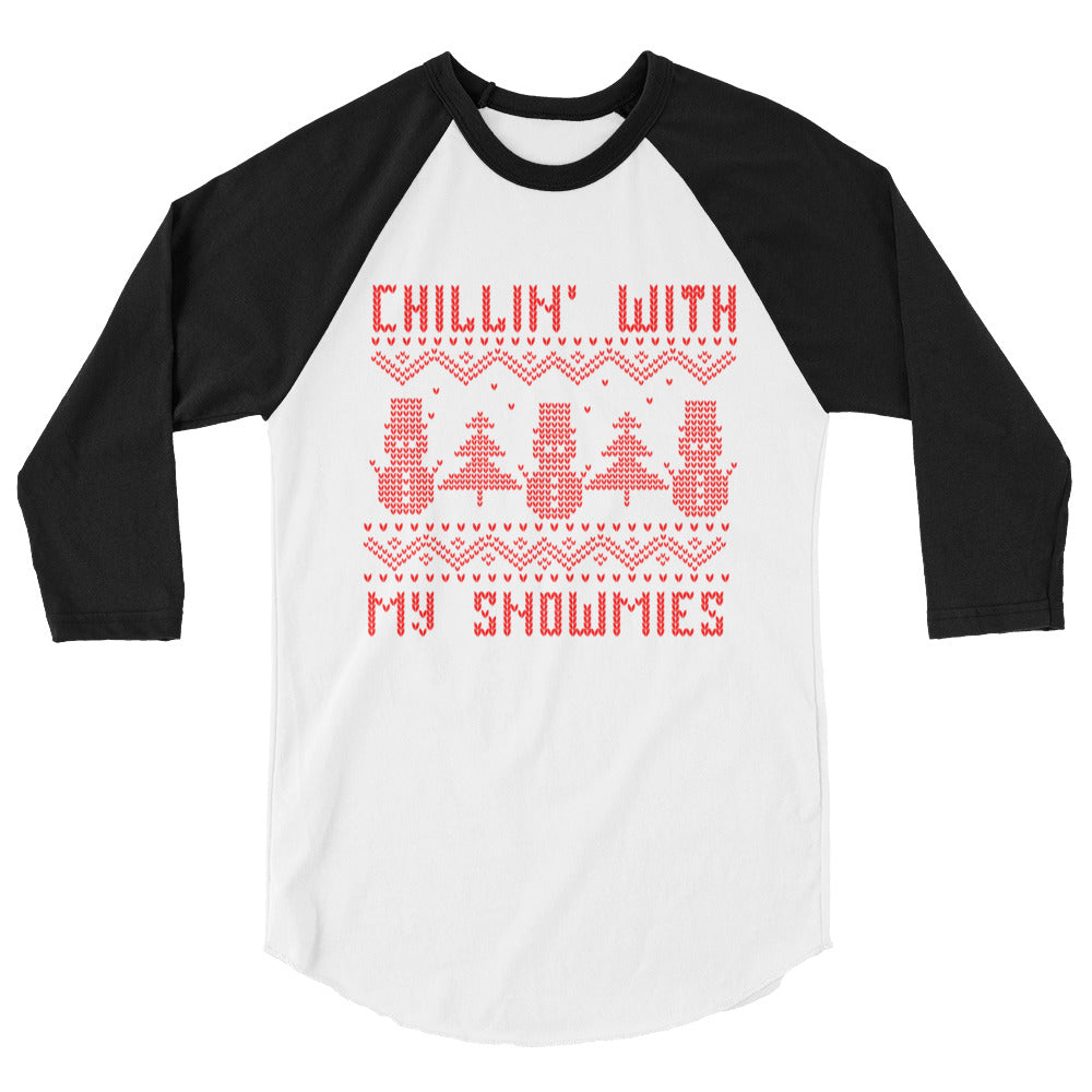 Chillin With My Snowmies 3/4 sleeve raglan shirt - Flop The World Pop